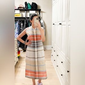 SEA NEW YORK Plaid Multicolor Maxi Cotton Dress US 4